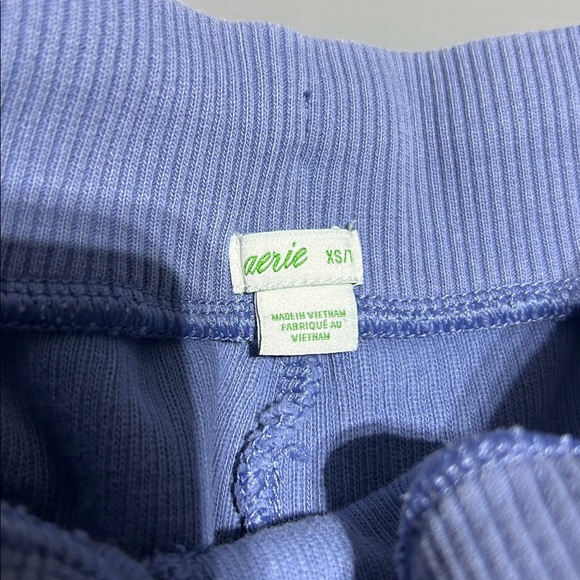 Aerie Blue Ribbed Shorts with Pockets and Drawstring - Picture 4 of 6